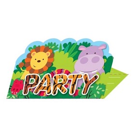 Bilde av Jungle Animals - Inbjudningskort 8-pack