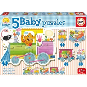 Bilde av Educa - Babypussel - Djurtåg 5-bitar