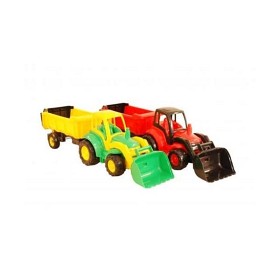 Bilde av Traktor Med Vagn 85 cm - Gul