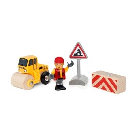 Bilde av BRIO - Lift & Load 33899 Vägarbetare med ångvält
