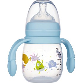 Bilde av 2B Baby Babblarna Nappflaska 180 ml med handtag (Blå)
