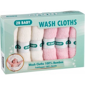 Bilde av 2B Baby Tvättlappar Bambu 6-pack (Rosa)