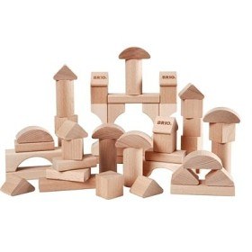 Bilde av BRIO - 30113 Set med 50 klossar i naturfärg