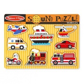 Bilde av Melissa & Doug - Ljudpussel Fordon 8 bitar