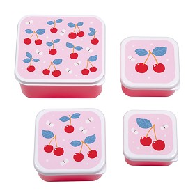Bilde av A Little Lovely Company Snackbox 4-pack Cherries