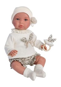 Bilde av Asi - Leo Babydocka med vit tröja 46 cm