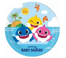 Bilde av Baby Shark papptallerkenen 23 cm 8 st