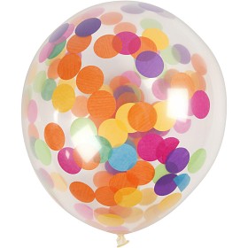 Bilde av Ballonger med konfetti 23 cm 4 st