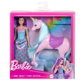 Bilde av Barbie-dukke og enhjørning