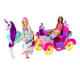 Bilde av Barbie Dreamtopia Enhjørning med vogn og prinsesser