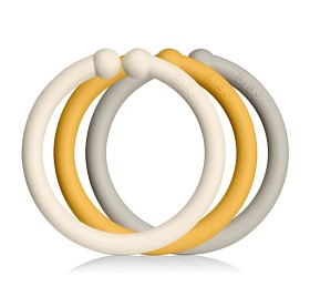 Bilde av BIBS Barnevogn Ringer 12-pakning (Elfenben / Honningbi / Sand)