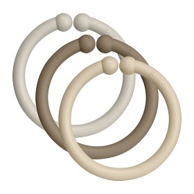 Bilde av BIBS Barnevognsringer Loop 12-p (Sand/Dark Oak/Vanilla)