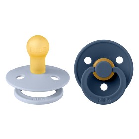 Bilde av BIBS Colour 2-pack Latex Smokk 0-6 mån (Dusty Blue/Steel Blue)