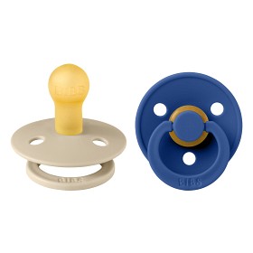 Bilde av BIBS Colour 2-pack Latex Smokk 0-6 mån (Vanilla/Cornflower)