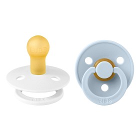 Bilde av BIBS Colour 2-pack Latex Smokk 0-6 mån (White/Baby Blue)