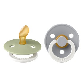 Bilde av BIBS Colour 2-pack Latex Nattsmokk 0-6 mån Anatomisk (Sage GLOW/Cloud GLOW)