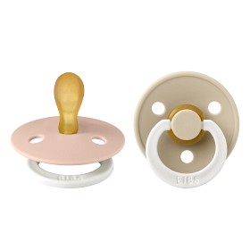 Bilde av BIBS Colour 2-pack Latex Nattsmokk 0-6 mån Symmetrisk (Blush GLOW/Vanilla GLOW)