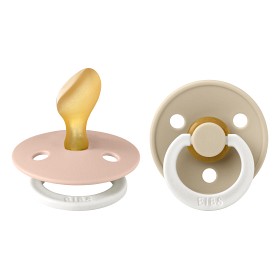 Bilde av BIBS Colour 2-pack Latex Nattsmokk 6-18 mån Anatomisk (Blush GLOW/Vanilla GLOW)