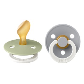 Bilde av BIBS Colour 2-pack Latex Nattsmokk 6-18 mån Anatomisk (Sage GLOW/Cloud GLOW)