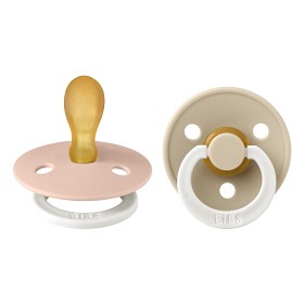 Bilde av BIBS Colour 2-pack Latex Nattsmokk 6-18 mån Symmetrisk (Blush GLOW/Vanilla GLOW)