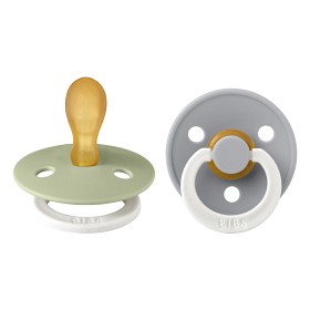 Bilde av BIBS Colour 2-pack Latex Nattsmokk 6-18 mån Symmetrisk (Sage GLOW/Cloud GLOW)
