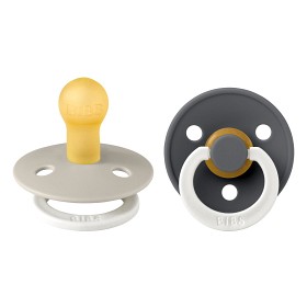 Bilde av BIBS Colour Latekssmokk 2-pack Size 1 (Sand Glow/Iron Glow)