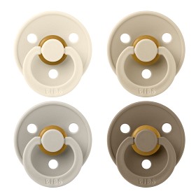 Bilde av BIBS Colour Latekssmokk 4-pack Size 1 (Ivory/Sand/Vanilla/Dark Oak)