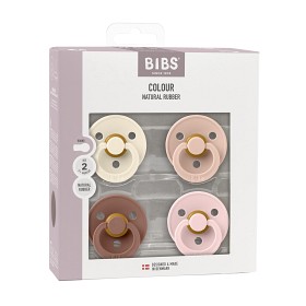 Bilde av BIBS Colour Latekssmokk 4-pack Size 2 (Ivory/Blush/Woodchuck / Blossom)