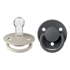 Bilde av BIBS De Lux 2-pack Silikon Smokk Onesize (Sand/Iron)