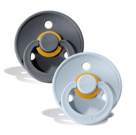 Bilde av BIBS Napp Color 2-pakning 0-6m (jern / babyblå)