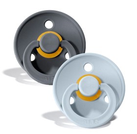 Bilde av BIBS Napp Color 2-pakning 6-18m (jern / babyblå)