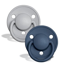 Bilde av BIBS Napp De Lux 2-pakning 6-18m (sky / stålblå)