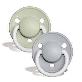 Bilde av BIBS Night Button De Lux 2-pakning 6-18m (Sage / Cloud)