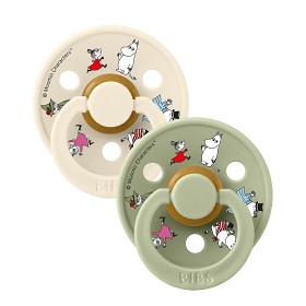 Bilde av BIBS x Mumin Colour Latekssmokk 2-pack Size 1 Friends (Ivory)
