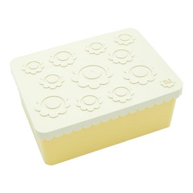 Bilde av BLAFRE Matlåda 3 fack Blomster (Beige/Lys gul)