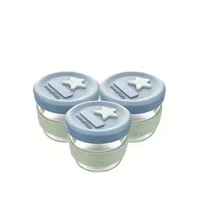 Bilde av Cherub Baby Matburk Glas/Silikon 3-pack  (Cerulean /Sage)