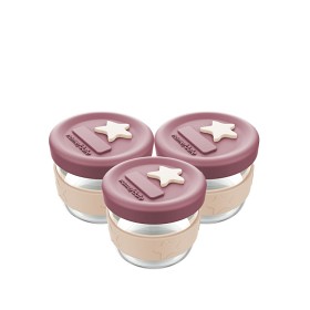 Bilde av Cherub Baby Matbokser Glass/Silikon 3-p (Dusty Rose/Sand)