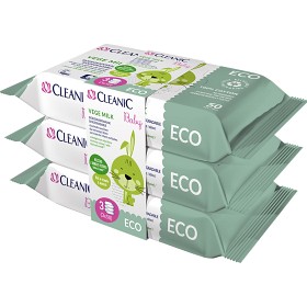 Bilde av Cleanic Baby ECO Vege Milk Våtservietter 3-pakke