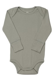 Bilde av Copenhagen Colors Ribbet Langermet Body (Lys grå)