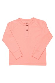 Bilde av Copenhagen Colors Ribbet Langermet T-shirt (Korall)
