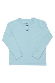 Bilde av Copenhagen Colors Ribbet Langermet T-shirt (Lys blå)