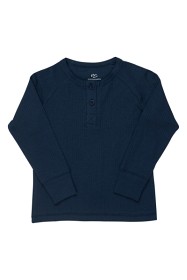 Bilde av Copenhagen Colors Ribbet Langermet T-shirt (Marinblå)