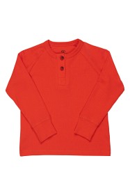 Bilde av Copenhagen Colors Ribbet Langermet T-shirt (Röd)