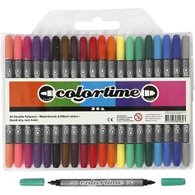 Bilde av Creativ Company Colortime Dobbel tusj 20 stk