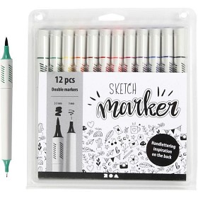 Bilde av Creativ Company Sketch Marker 12 st (Mixade färger)