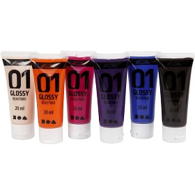 Bilde av Creative Company A-color akrylfärg 6x20 ml (Blanka färger)