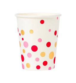 Bilde av Designhouse95 Papirkopper 8 st (Rosa prickar)