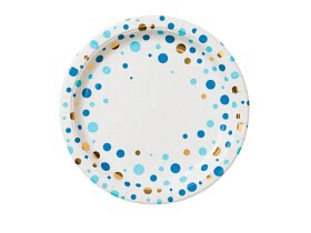 Bilde av Designhouse95 Papirplate 8 st (Blå prickar)