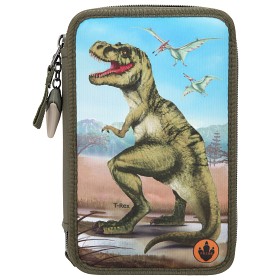 Bilde av Dino World Trippelpennfodral med LED
