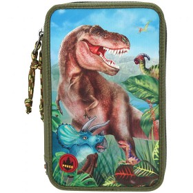 Bilde av Dino World Trippelpennfodral Dinosaurie